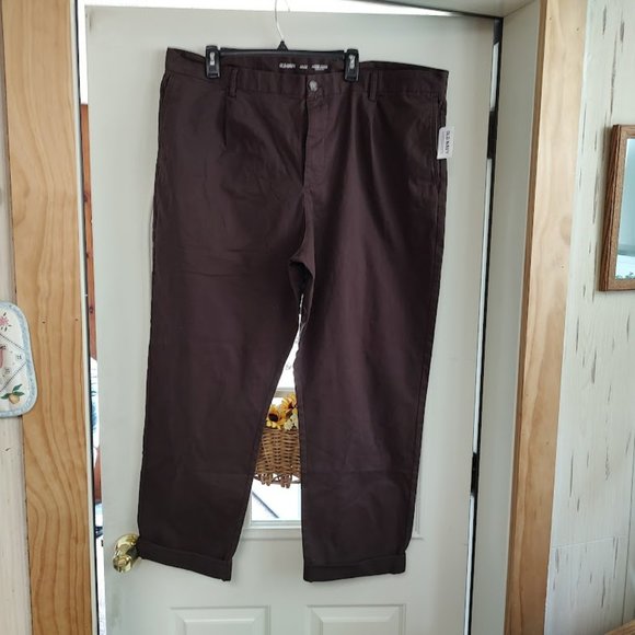 Old Navy Pants New Old Navy Dark Brown Loose Taper Built In Flex